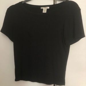 Ribbed black crop top